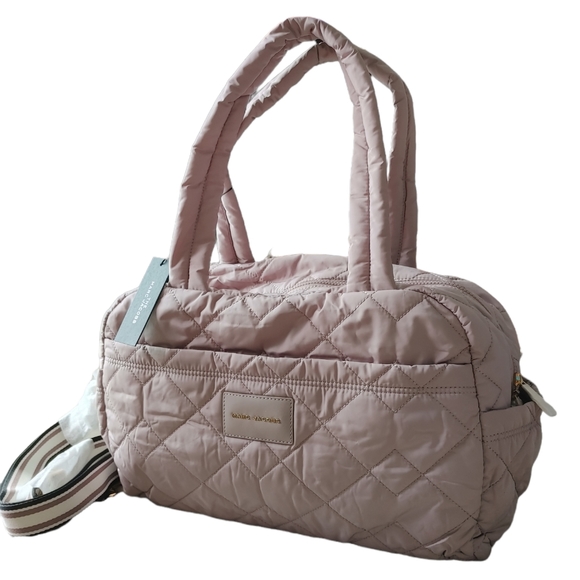 Marc Jacobs Weekender Nylon Quilted Large Duffle Satchel Crossbody Bag - Picture 14 of 16